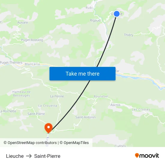 Lieuche to Saint-Pierre map