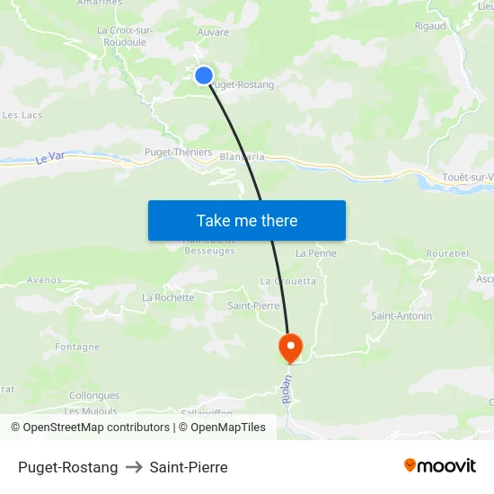 Puget-Rostang to Saint-Pierre map