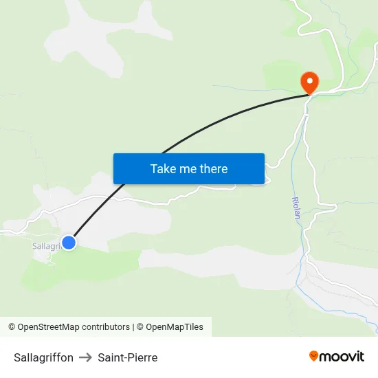 Sallagriffon to Saint-Pierre map