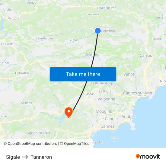 Sigale to Tanneron map