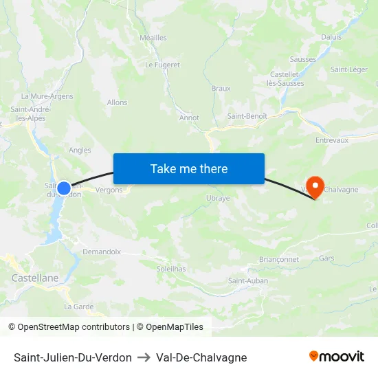 Saint-Julien-Du-Verdon to Val-De-Chalvagne map