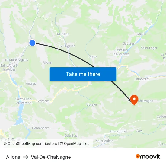 Allons to Val-De-Chalvagne map