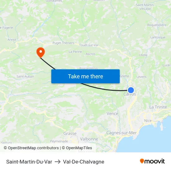 Saint-Martin-Du-Var to Val-De-Chalvagne map