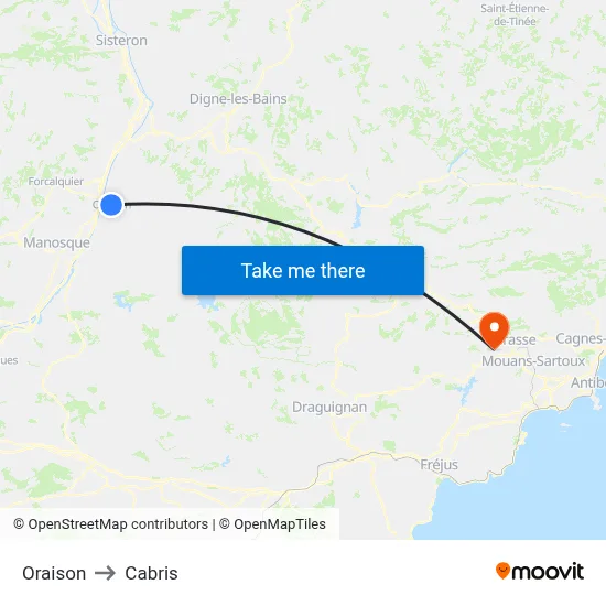 Oraison to Cabris map