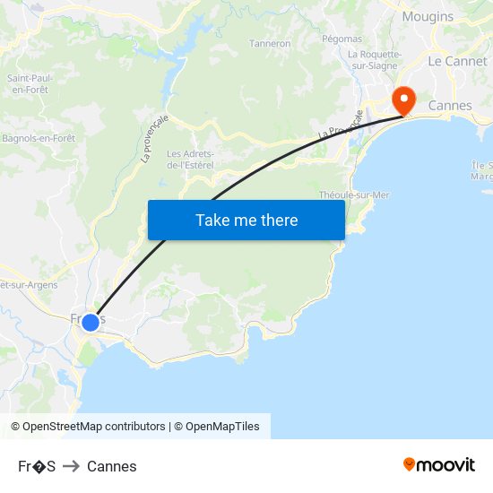 Fr�S to Cannes map