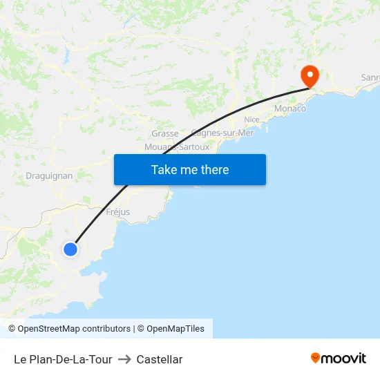 Le Plan-De-La-Tour to Castellar map