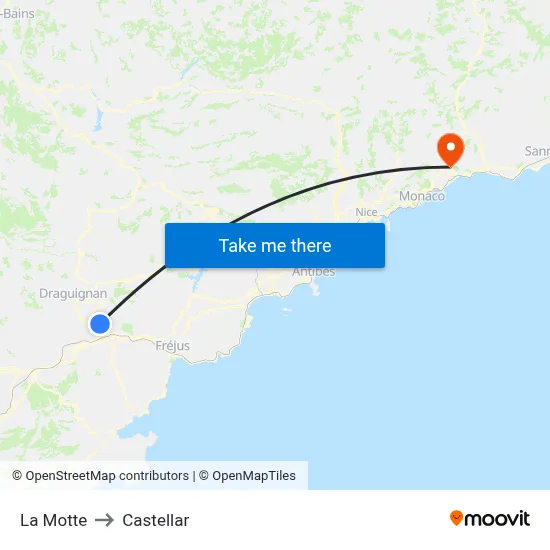 La Motte to Castellar map