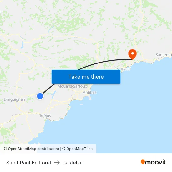 Saint-Paul-En-Forêt to Castellar map