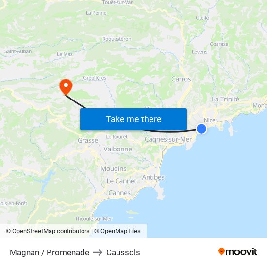 Magnan / Promenade to Caussols map