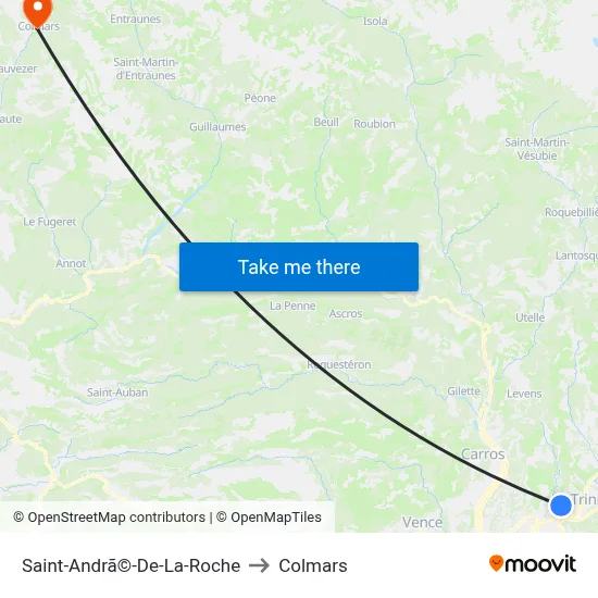 Saint-Andrã©-De-La-Roche to Colmars map