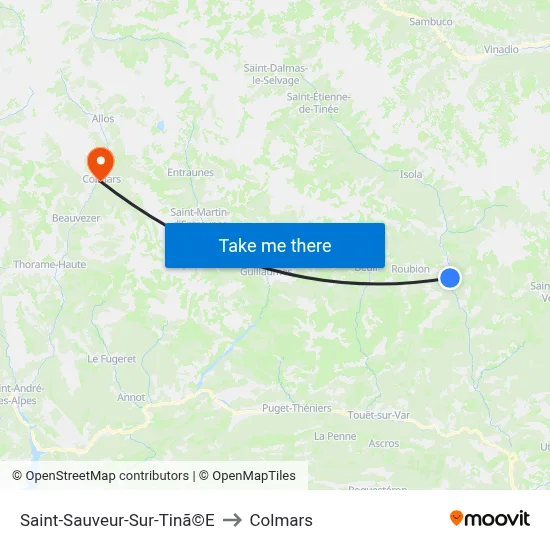 Saint-Sauveur-Sur-Tinã©E to Colmars map
