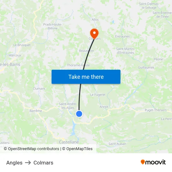 Angles to Colmars map