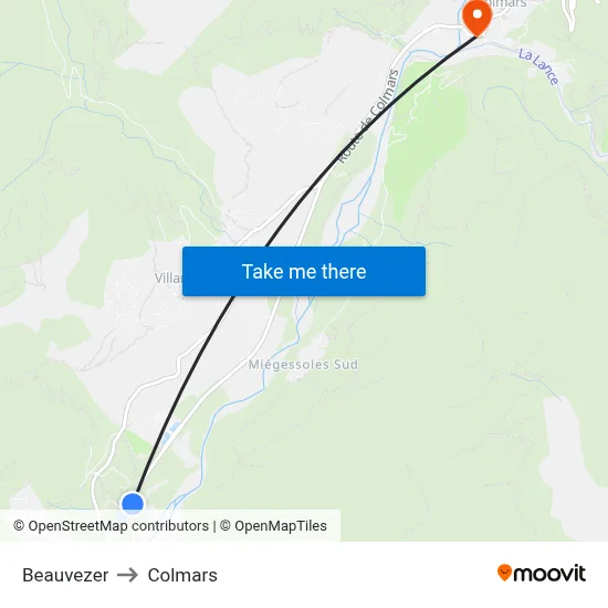 Beauvezer to Colmars map