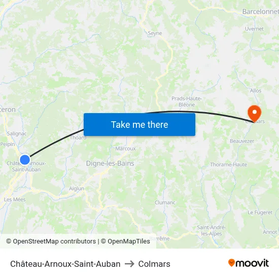 Château-Arnoux-Saint-Auban to Colmars map