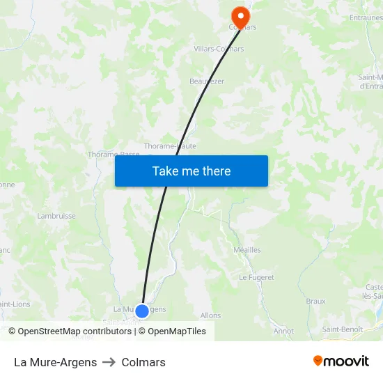 La Mure-Argens to Colmars map