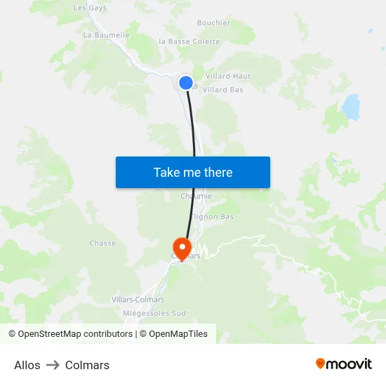 Allos to Colmars map