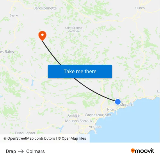 Drap to Colmars map