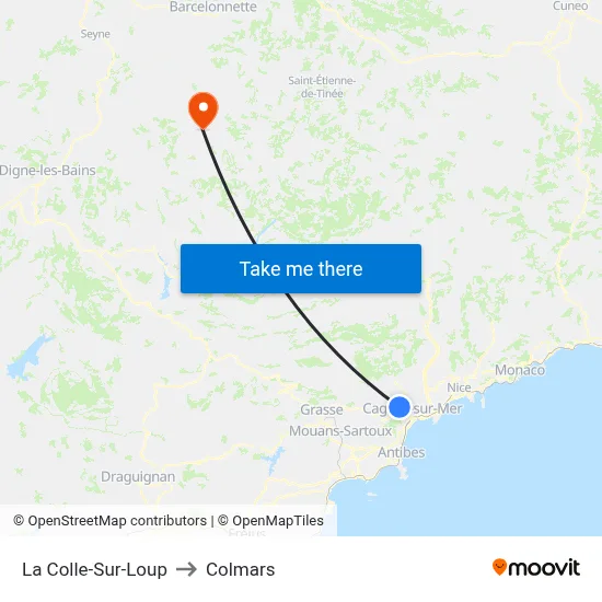 La Colle-Sur-Loup to Colmars map