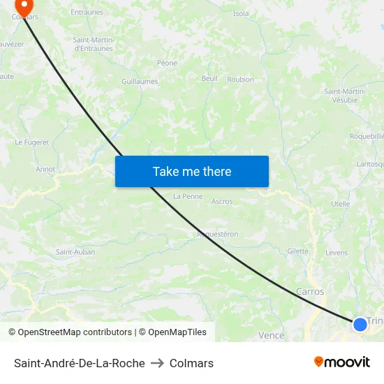 Saint-André-De-La-Roche to Colmars map
