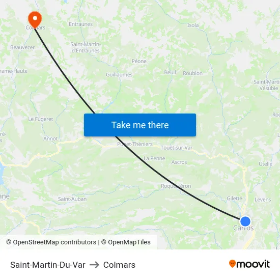 Saint-Martin-Du-Var to Colmars map