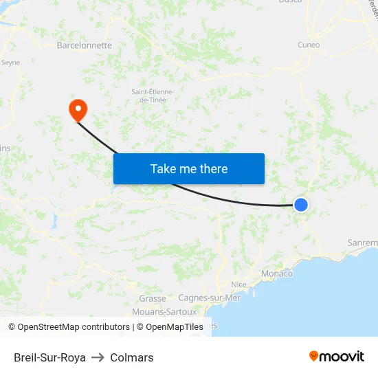 Breil-Sur-Roya to Colmars map