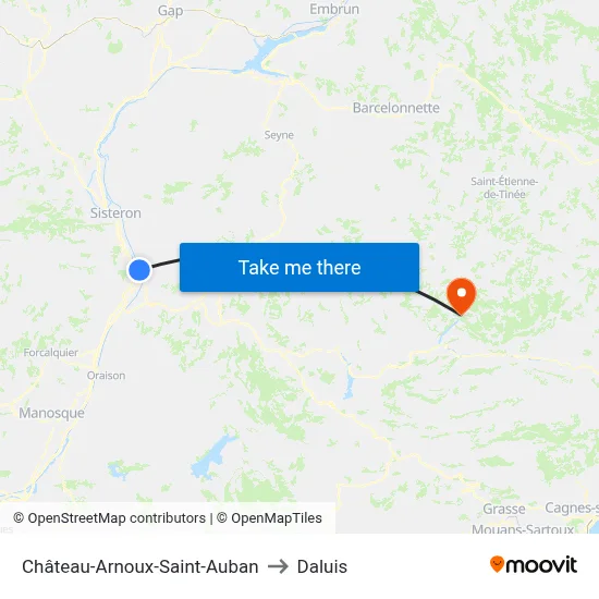 Château-Arnoux-Saint-Auban to Daluis map
