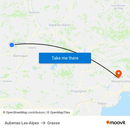 Aubenas-Les-Alpes to Grasse map