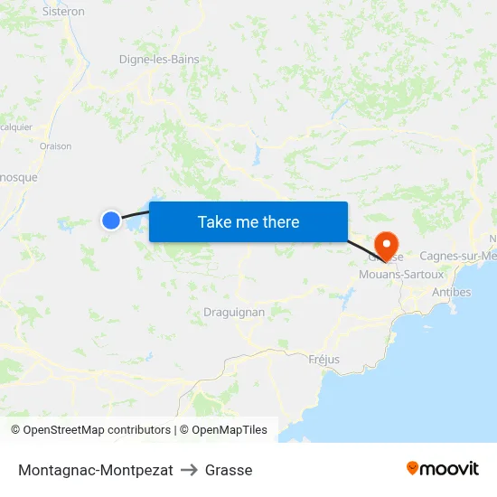 Montagnac-Montpezat to Grasse map