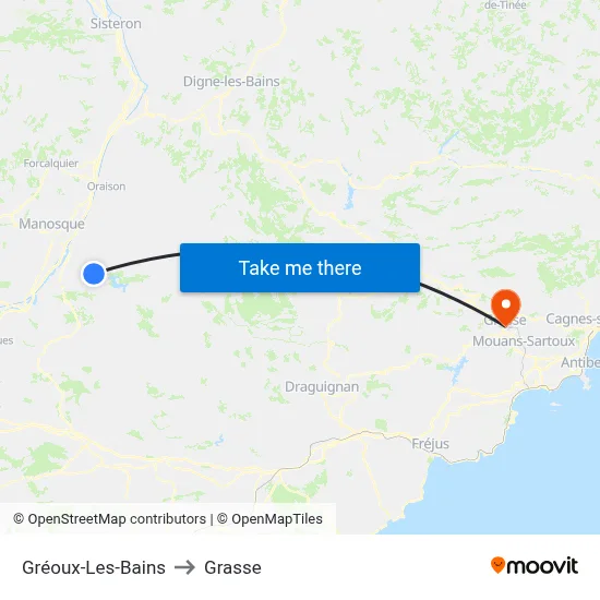 Gréoux-Les-Bains to Grasse map