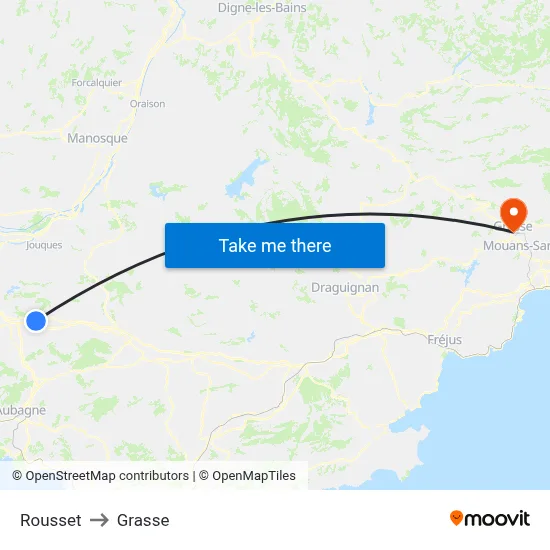 Rousset to Grasse map