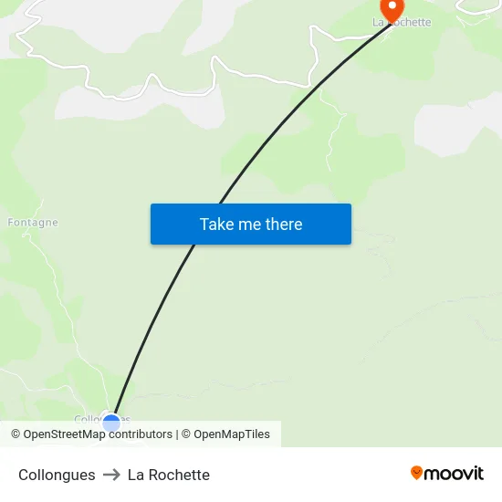 Collongues to La Rochette map