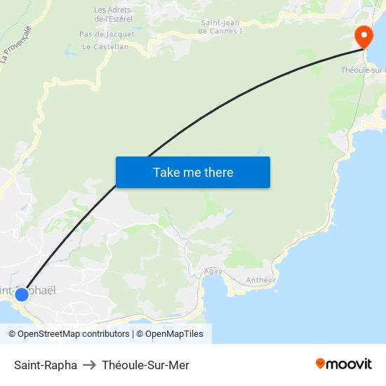 Saint-Rapha to Théoule-Sur-Mer map