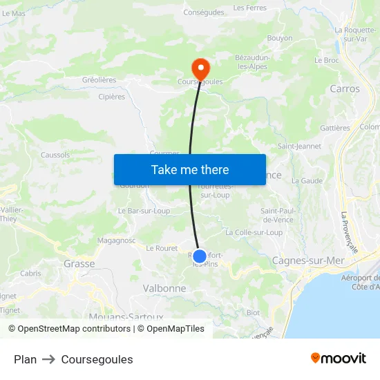 Plan to Coursegoules map