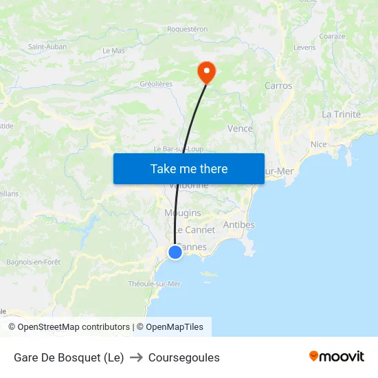 Gare De Bosquet (Le) to Coursegoules map