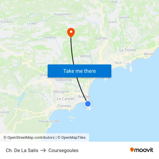 Ch. De La Salis to Coursegoules map