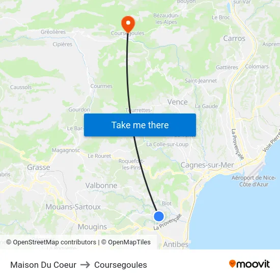 Maison Du Coeur to Coursegoules map