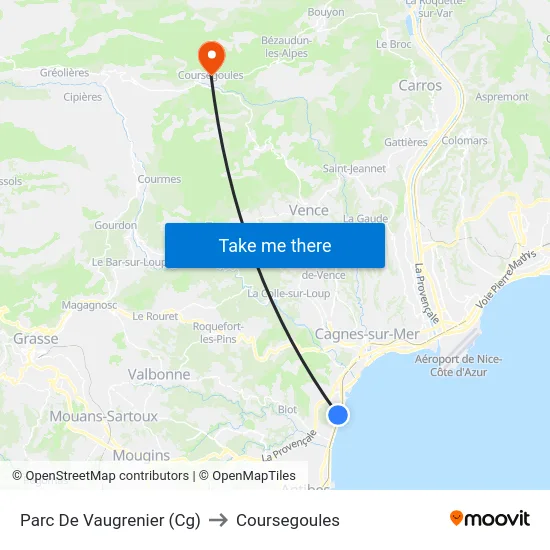 Parc De Vaugrenier (Cg) to Coursegoules map
