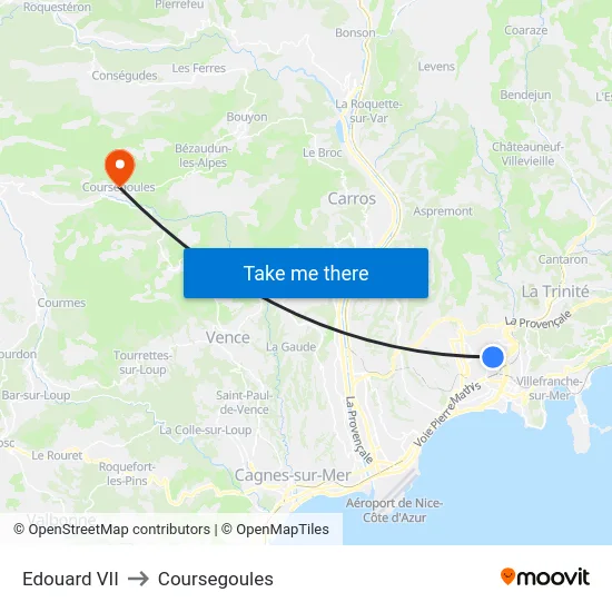 Edouard VII to Coursegoules map