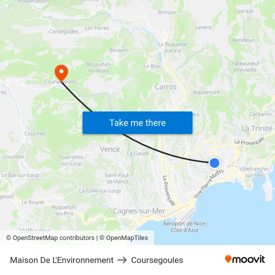 Maison De L'Environnement to Coursegoules map