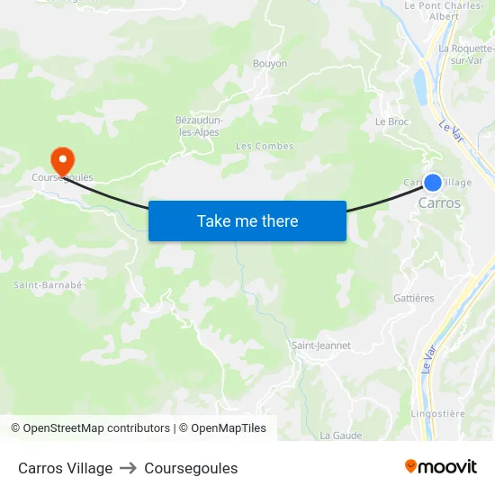 Carros Village to Coursegoules map