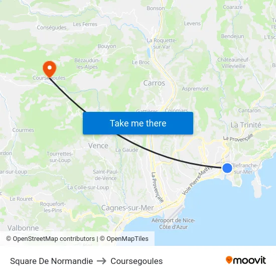 Square De Normandie to Coursegoules map