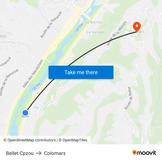 Bellet Cpzou to Colomars map