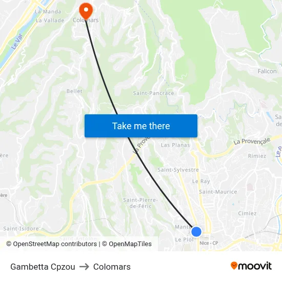 Gambetta Cpzou to Colomars map