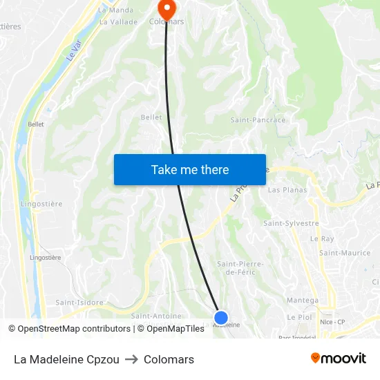 La Madeleine Cpzou to Colomars map