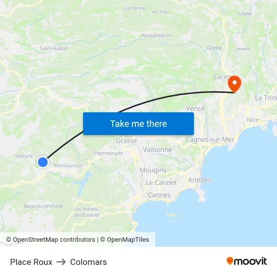 Place Roux to Colomars map