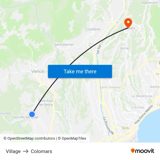 Village to Colomars map