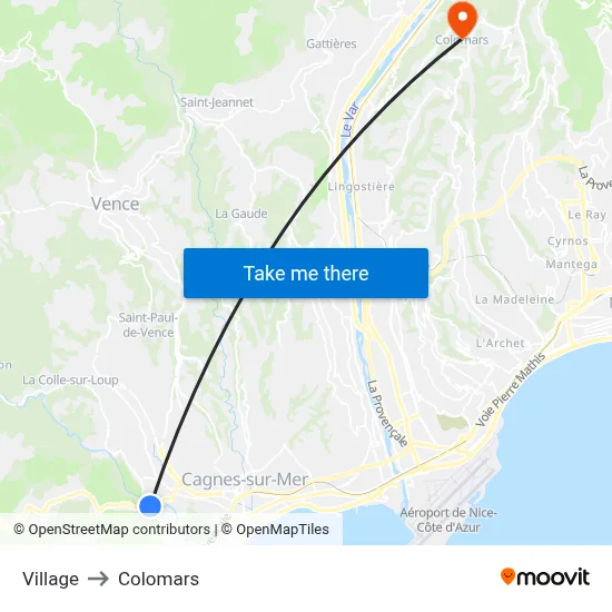 Village to Colomars map