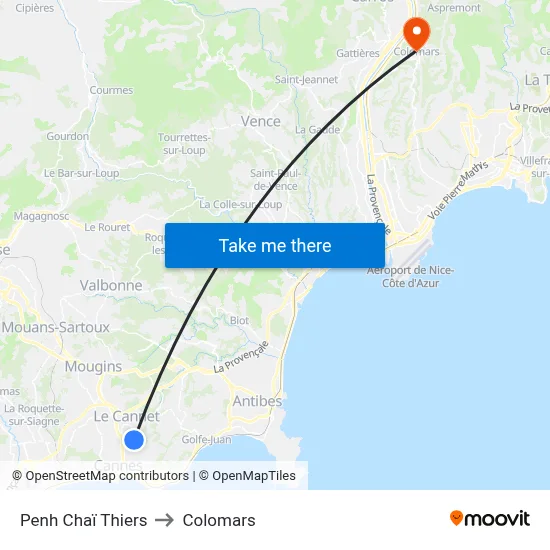 Penh Chaï Thiers to Colomars map