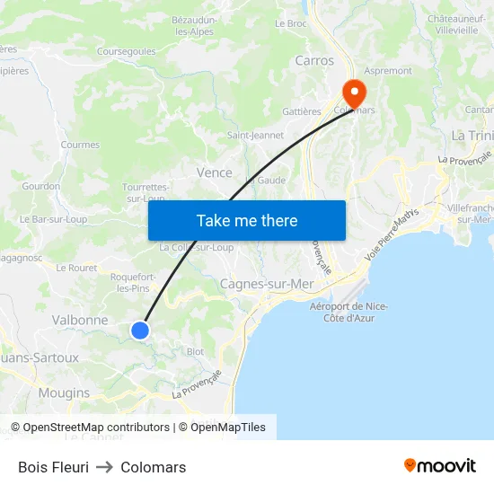 Bois Fleuri to Colomars map