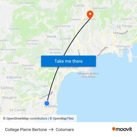College Pierre Bertone to Colomars map